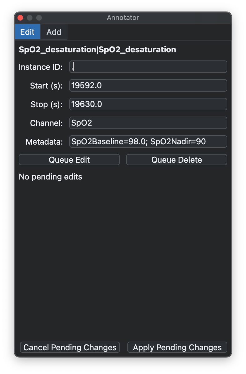 Queued annotation edit