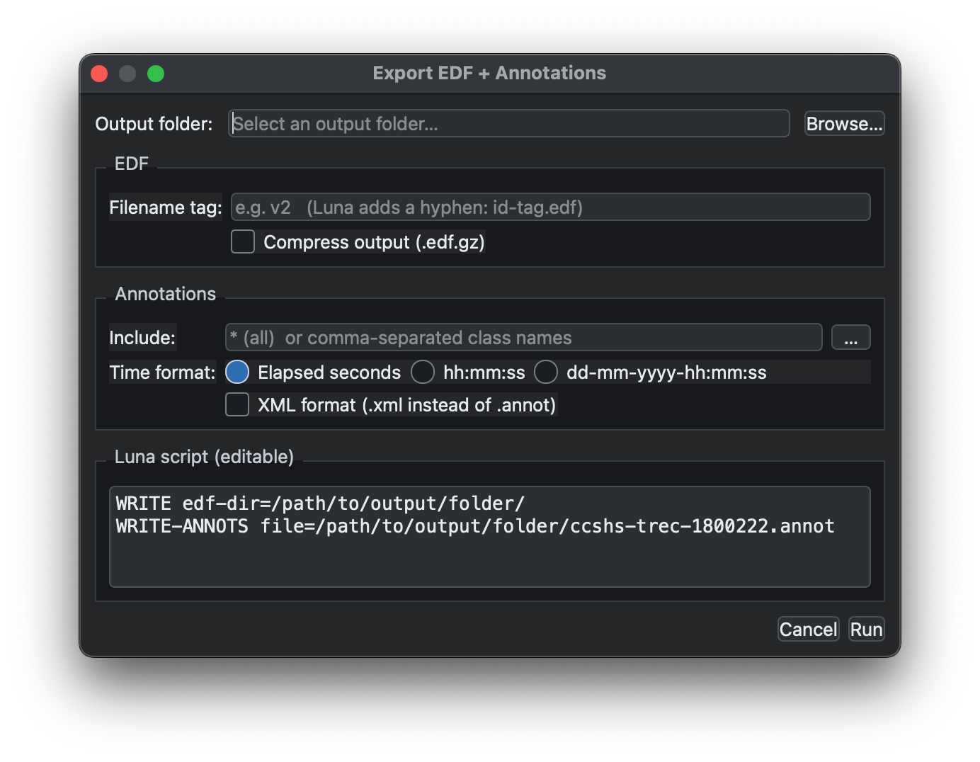 Exporting data