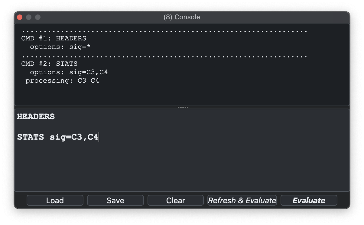 Luna script output